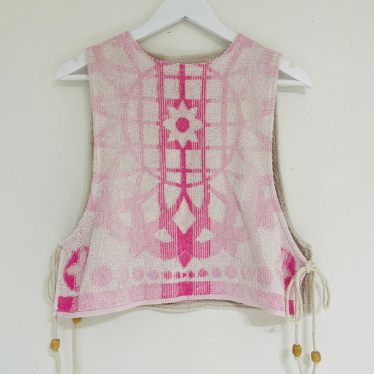 vintage Tie Top- fushia