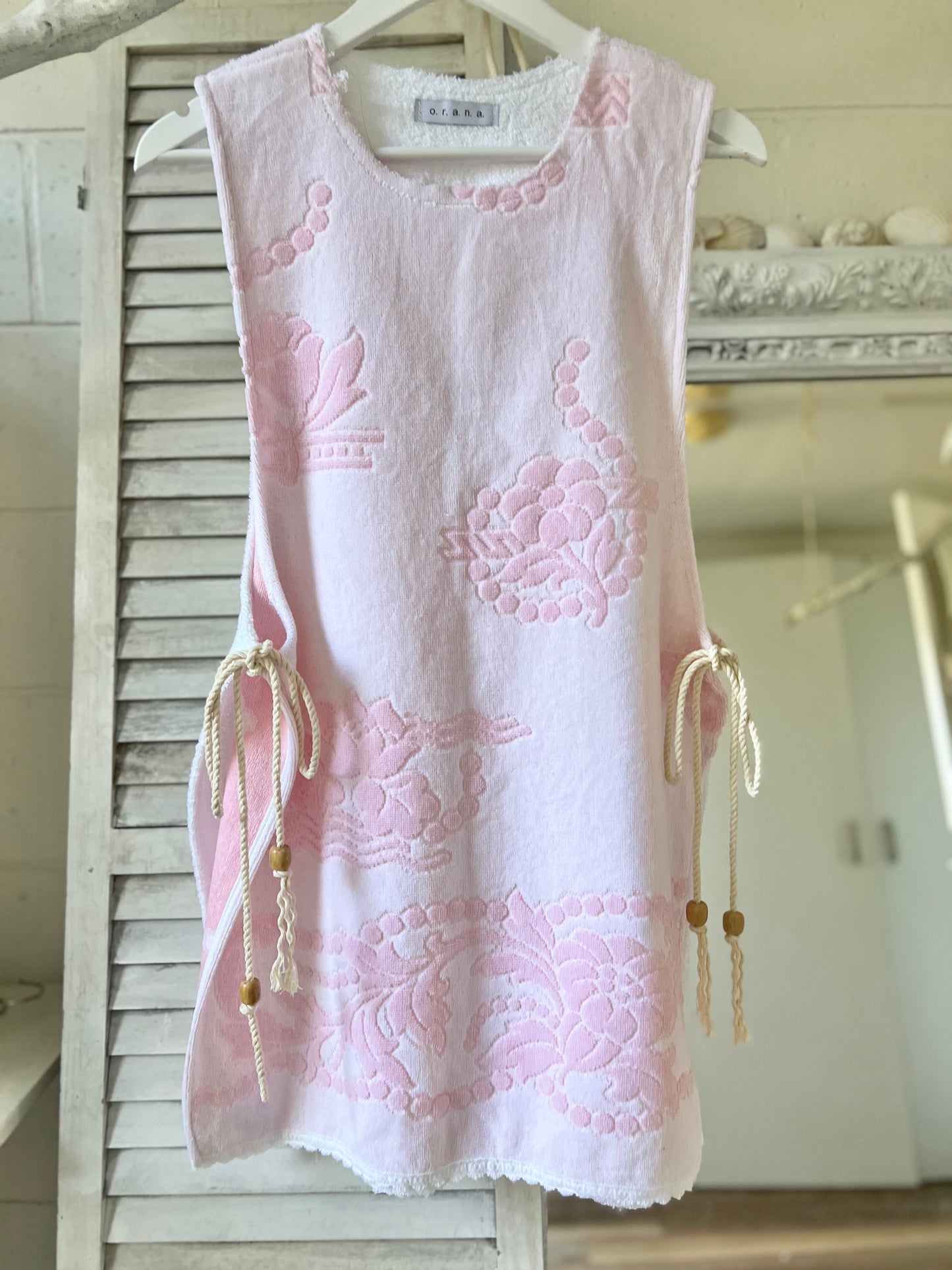 Vintage Side Tie Dress Shell Pink