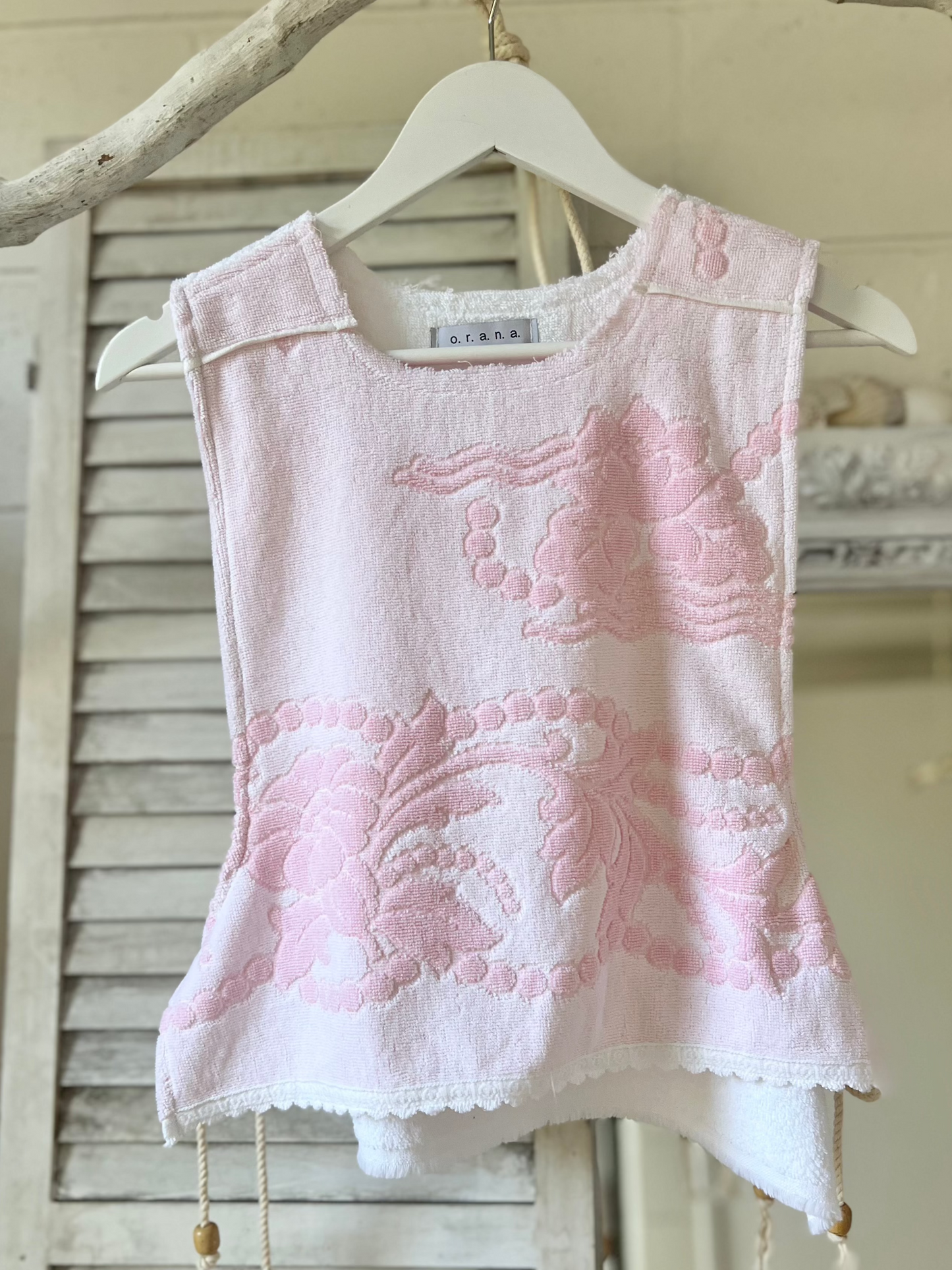 Vintage Side Tie Top Shell Pink